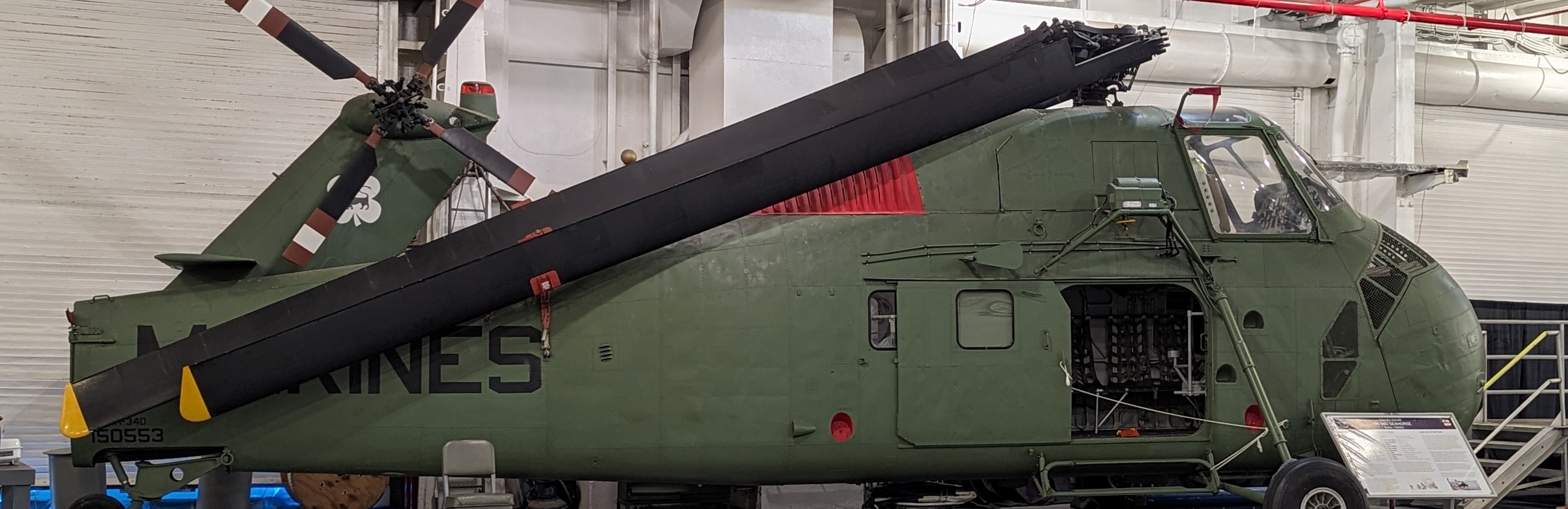 UH-34D Seahorse. Vietnam era personnel transport and combat assault helicopter. Now located
                    on the USS Hornet Museum in Alameda, CA.